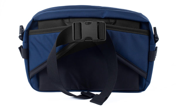 The LGD in Deep Blue. Back view, showing the hide-away padded hip belt.